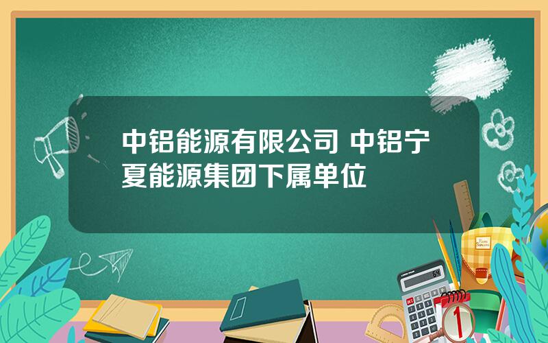 中铝能源有限公司 中铝宁夏能源集团下属单位